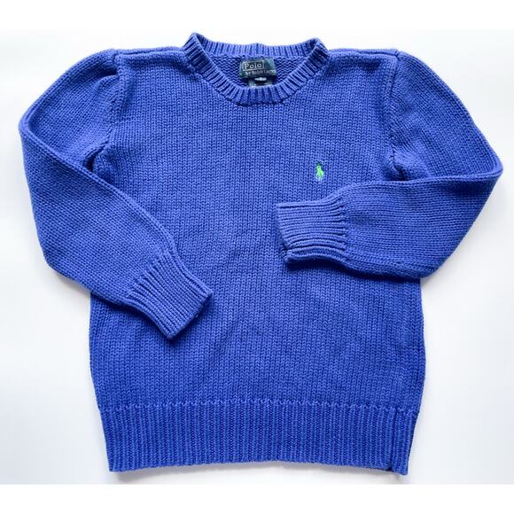 Boy's Polo Ralph Lauren Blue Knit Crewneck Sweater Size 7 - Picture 1 of 6
